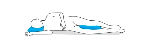 Sleeping position illustration to aid digestion. 